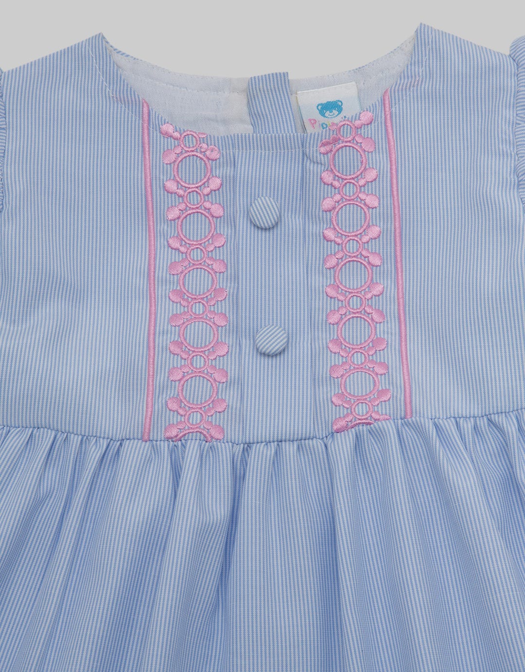 Pipiniko Chest Embroidered Dress for Girls