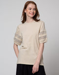 Connexion Lace Sleeve Kaos Wanita