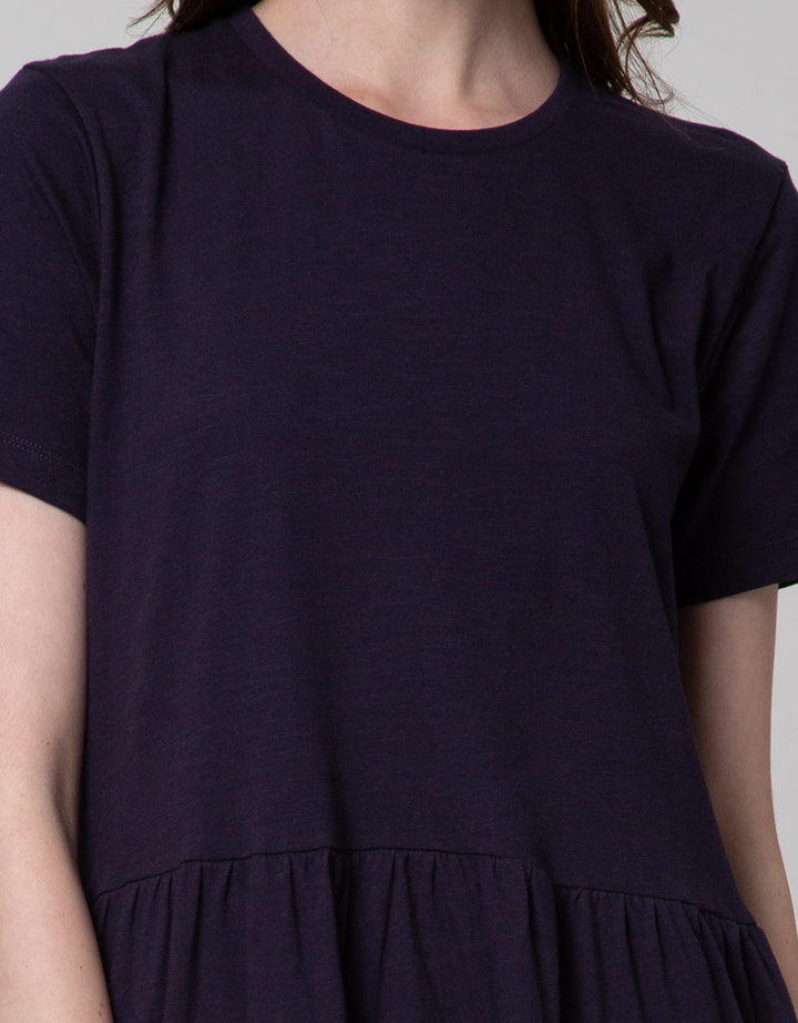 Connexion Short Sleeve Midi Dress Knit Tiered