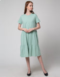 Connexion Short Sleeve Midi Dress Knit Tiered