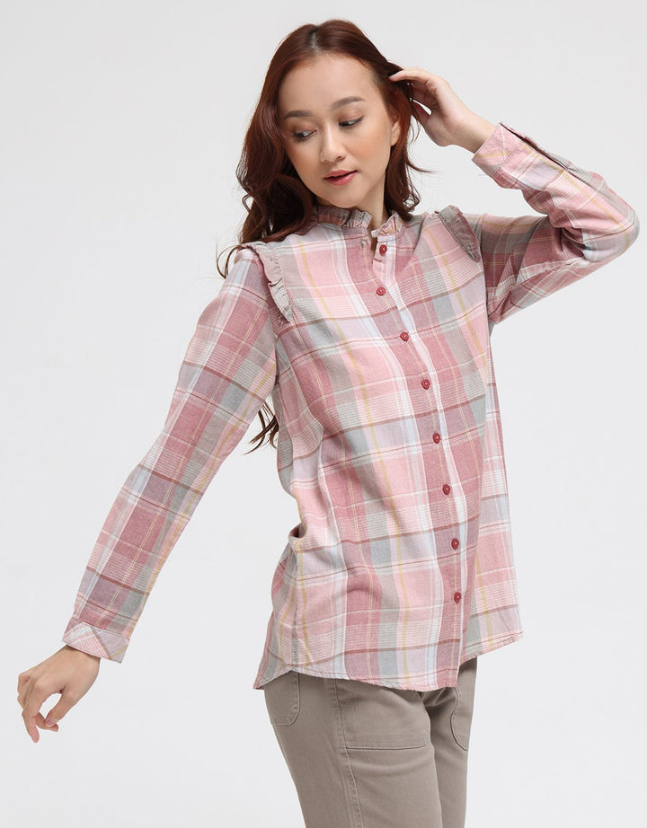 Triset Casual Plaid Motif Blouse