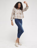 Triset Casual Plaid Motif Blouse