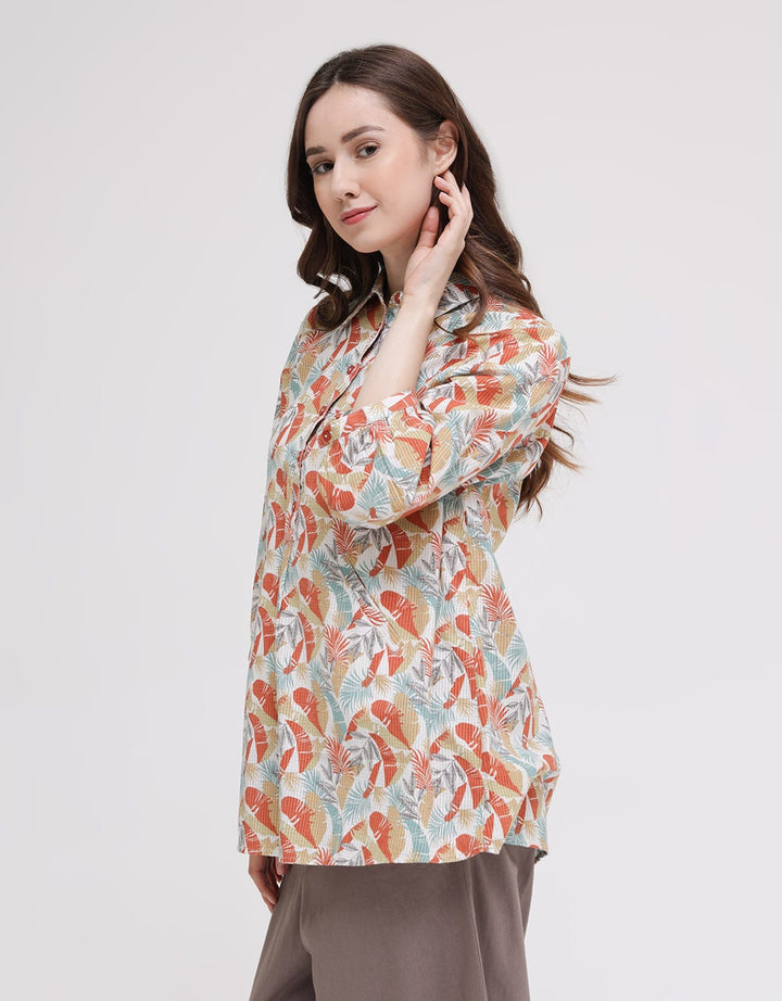 Triset Ladies Leaf Texture Blouse Women