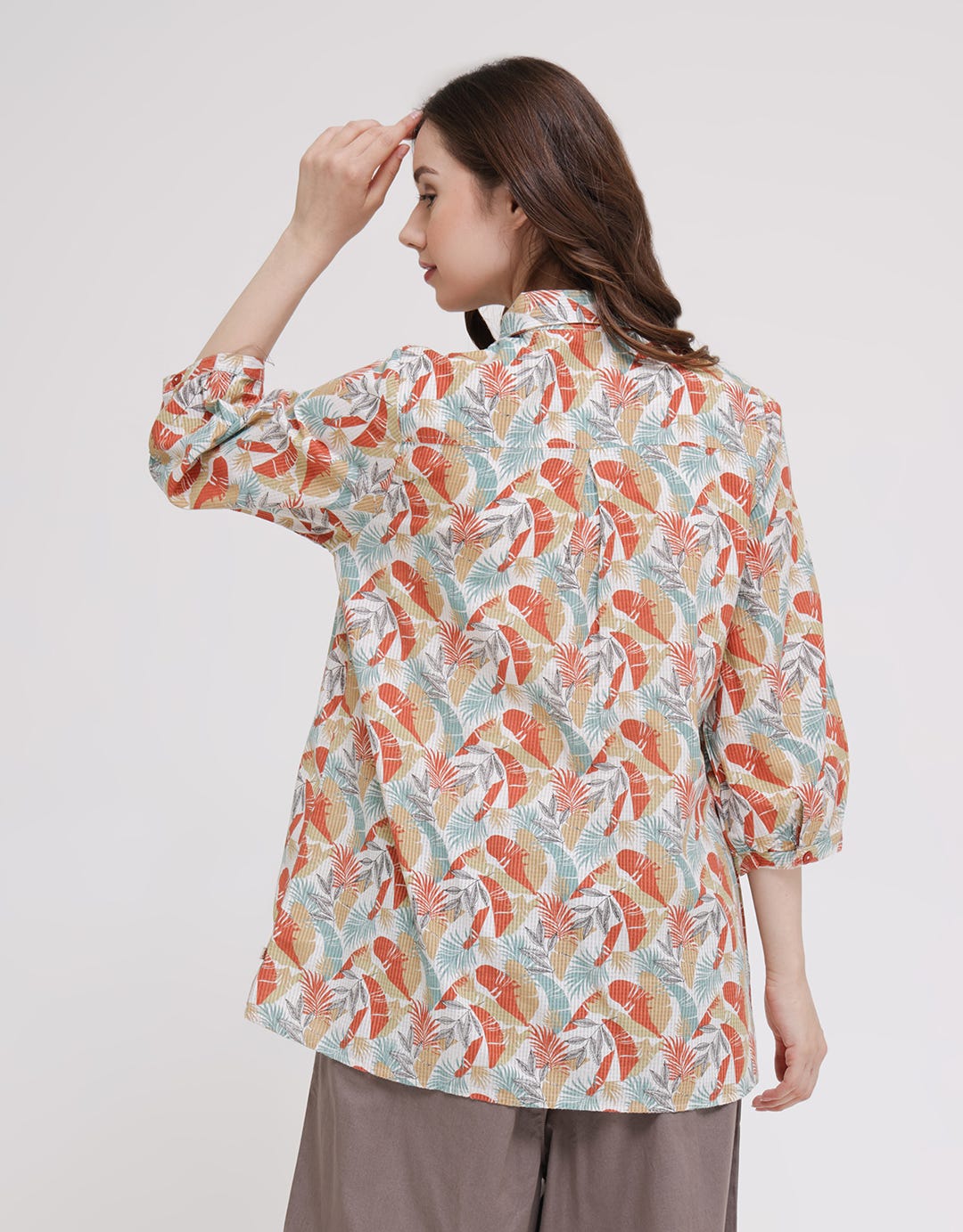 Triset Ladies Leaf Texture Blouse Women