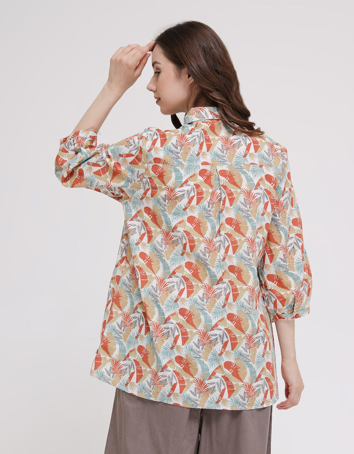 Triset Ladies Leaf Texture Blouse Women