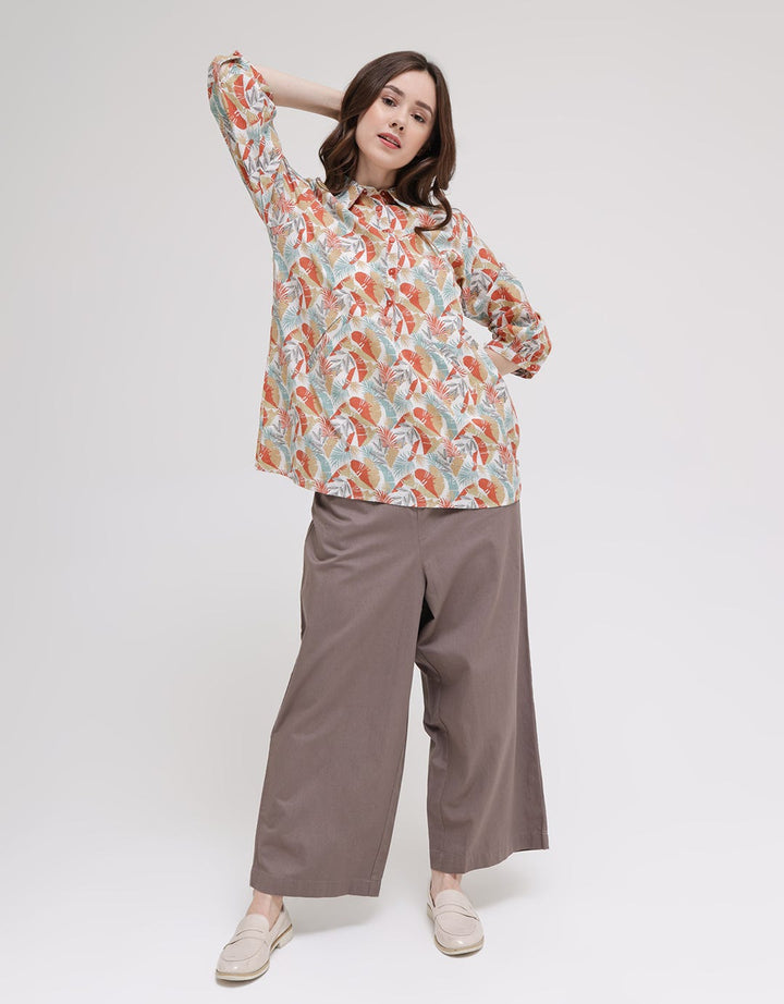Triset Ladies Leaf Texture Blouse Women