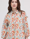 Triset Ladies Leaf Texture Blouse Wanita