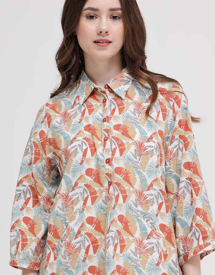 Triset Ladies Leaf Texture Blouse Women