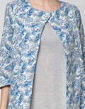 Triset Ladies Leaf Print Midi Dress Wanita