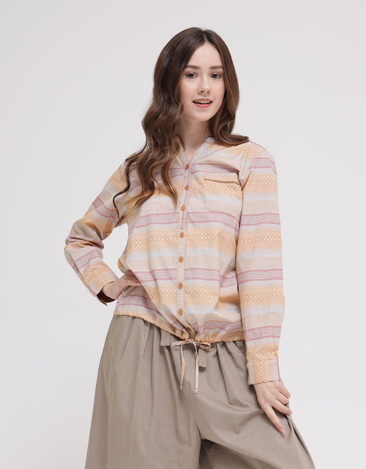 Triset Ladies Stripe String Blouse Wanita