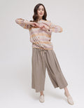 Triset Ladies Stripe String Blouse Wanita