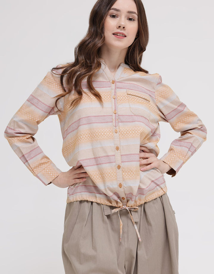 Triset Ladies Stripe String Blouse Wanita