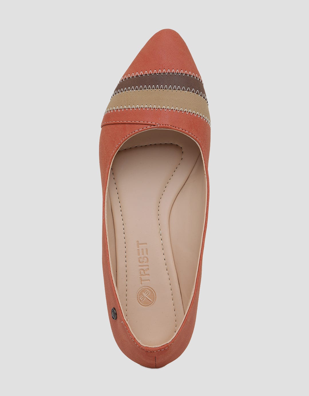 Triset Contrast Stitching Sepatu Flat Wanita