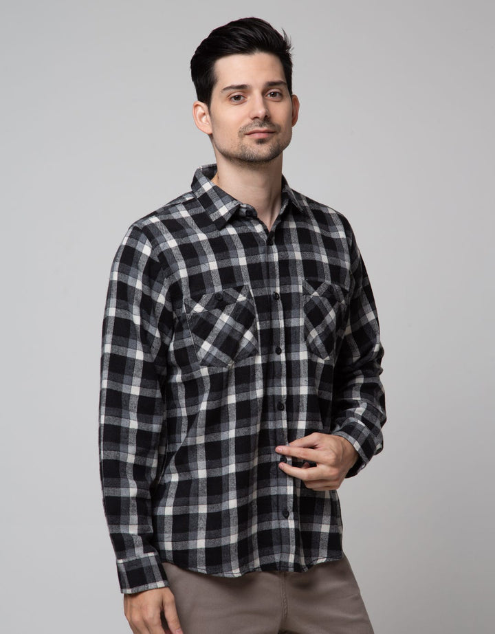 Details Long Sleeve Shirt Flannel Checks Kmi417