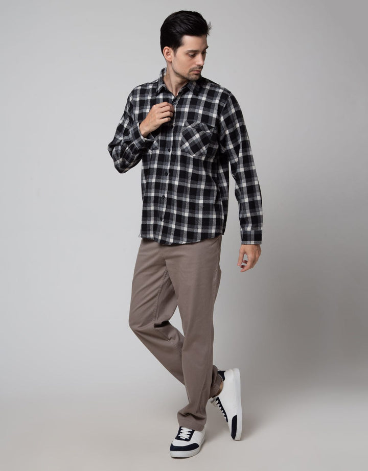 Details Long Sleeve Shirt Flannel Checks Kmi417