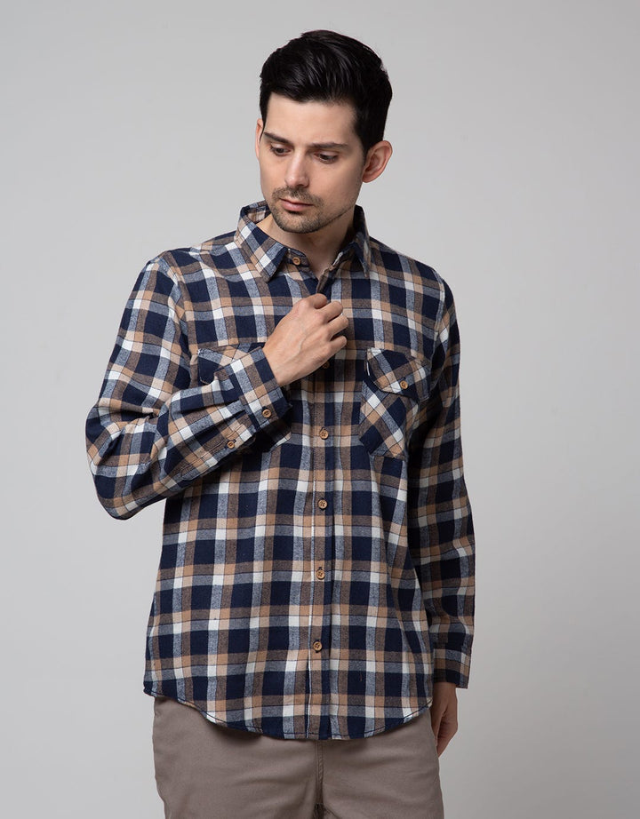 Details Long Sleeve Shirt Flannel Checks Kmi419