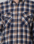 Details Long Sleeve Shirt Flannel Checks Kmi419