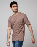 Details Short Sleeve T-Shirt Solid Manset At Pocket