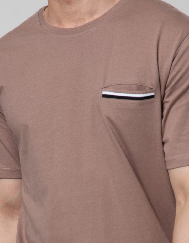 Details Short Sleeve T-Shirt Solid Manset At Pocket