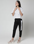 Nevada Hoodie Stripe Sweater Pendek Wanita