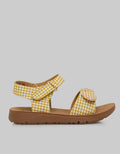 Little M Ankle Strap Pladi Motif Sandals Girls