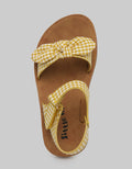 Little M Ankle Strap Pladi Motif Sandals Girls