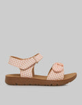 Little M Ankle Strap Pladi Motif Sandals Girls