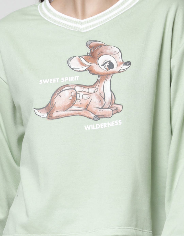 Disney Bambi V Collar Sweatshirt