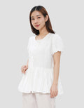 SUKO PEPLUM FRONT TIE BLOUSE WANITA