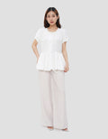 SUKO PEPLUM FRONT TIE BLOUSE WANITA