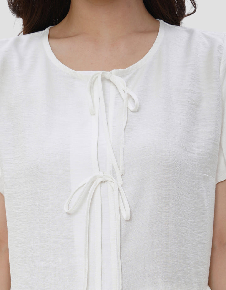 SUKO PEPLUM FRONT TIE BLOUSE WANITA