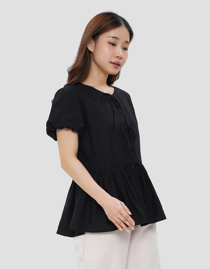SUKO PEPLUM FRONT TIE BLOUSE WANITA