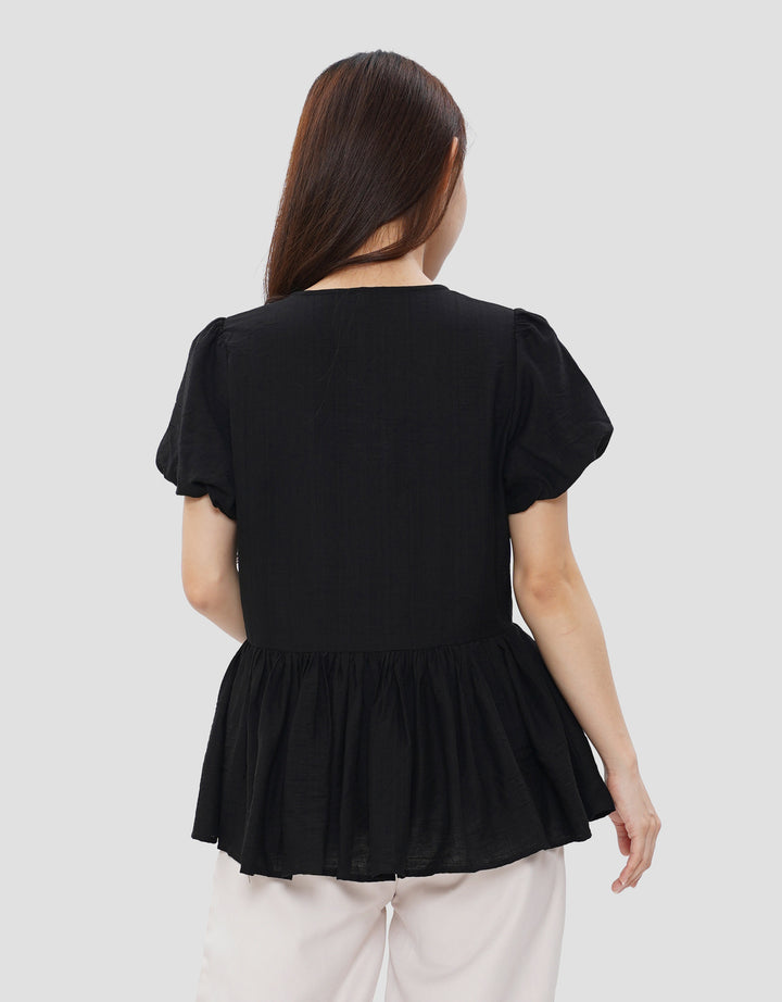 SUKO PEPLUM FRONT TIE BLOUSE WANITA