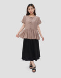 SUKO PEPLUM FRONT TIE BLOUSE WANITA