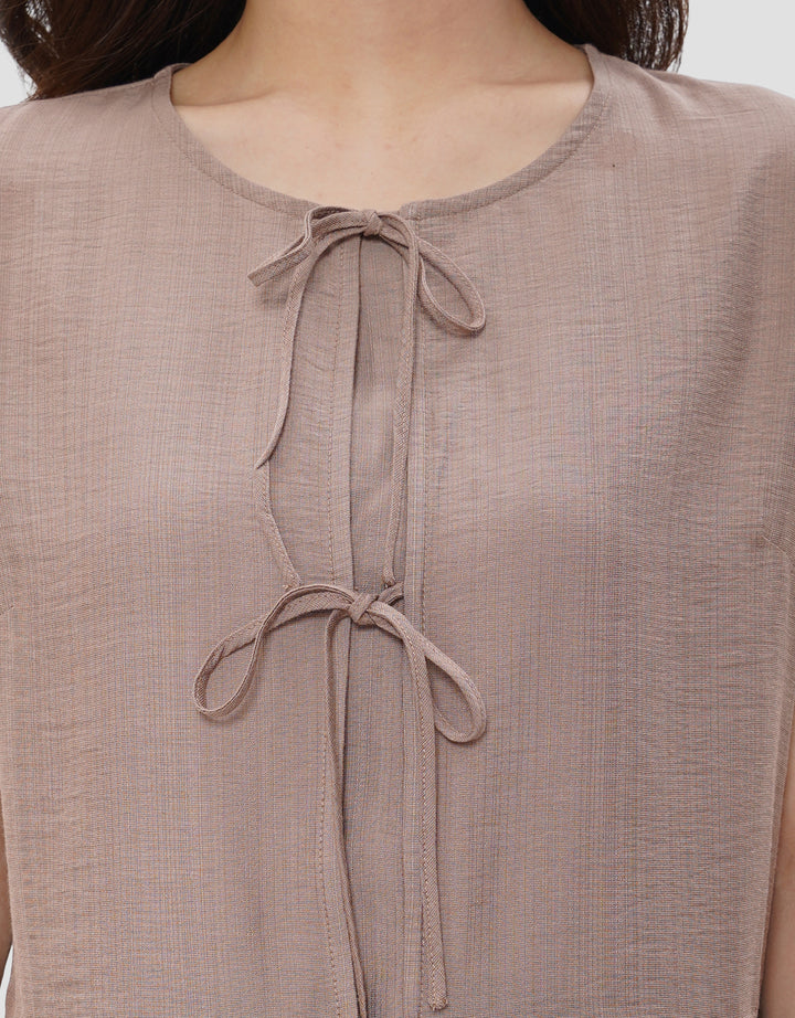 SUKO PEPLUM FRONT TIE BLOUSE WANITA