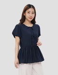 SUKO PEPLUM FRONT TIE BLOUSE WANITA