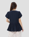 SUKO PEPLUM FRONT TIE BLOUSE WANITA