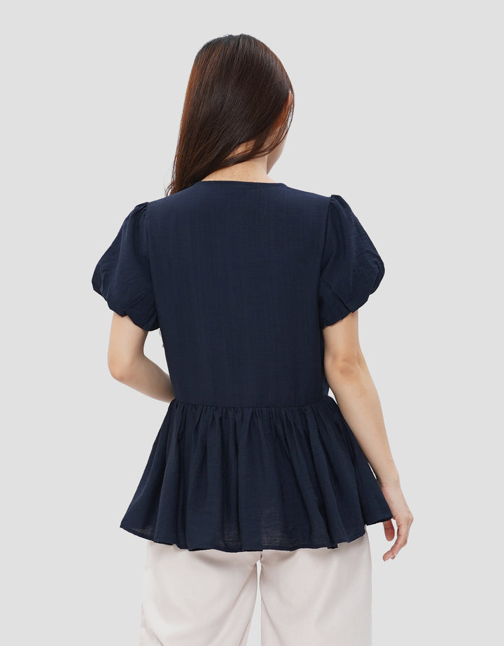 SUKO PEPLUM FRONT TIE BLOUSE WANITA
