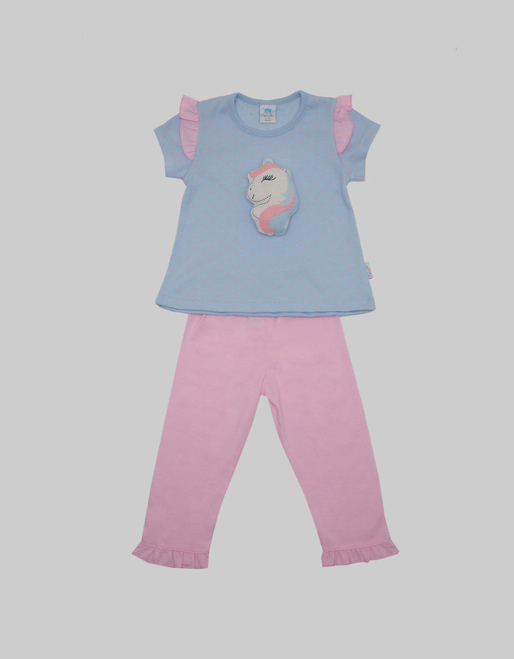 Pipiniko Puff Unicorn Set Pakaian Anak Perempuan