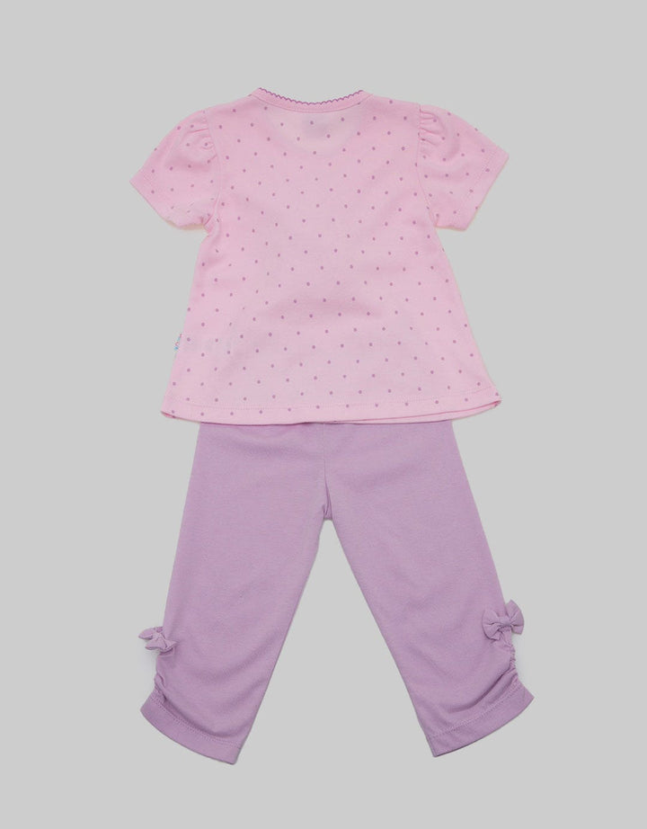 Pipiniko Girls Set Print Dots Bunny Puff