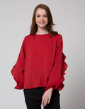Edition Back Layer Wide Blouse for Women