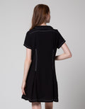 Edition Contrast Stitch Pleated Dress