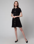 Edition Contrast Stitch Pleated Dress