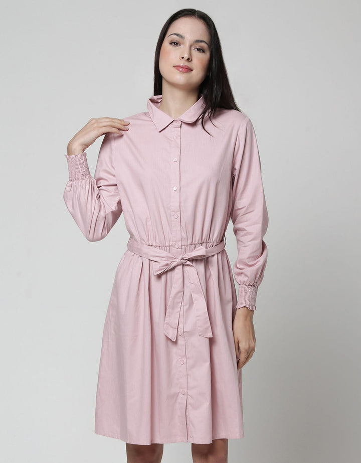 Connexion Long Sleeve Midi Dress Kragh With Smock
