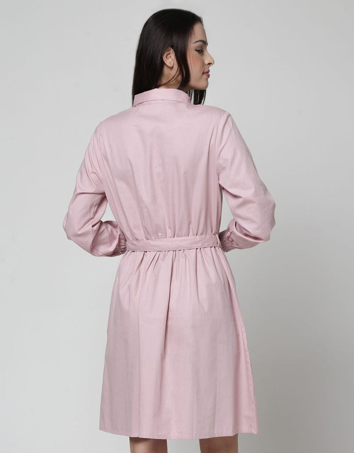 Connexion Long Sleeve Midi Dress Kragh With Smock