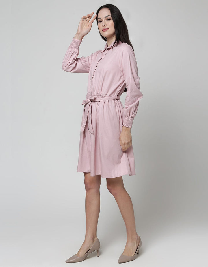 Connexion Long Sleeve Midi Dress Kragh With Smock