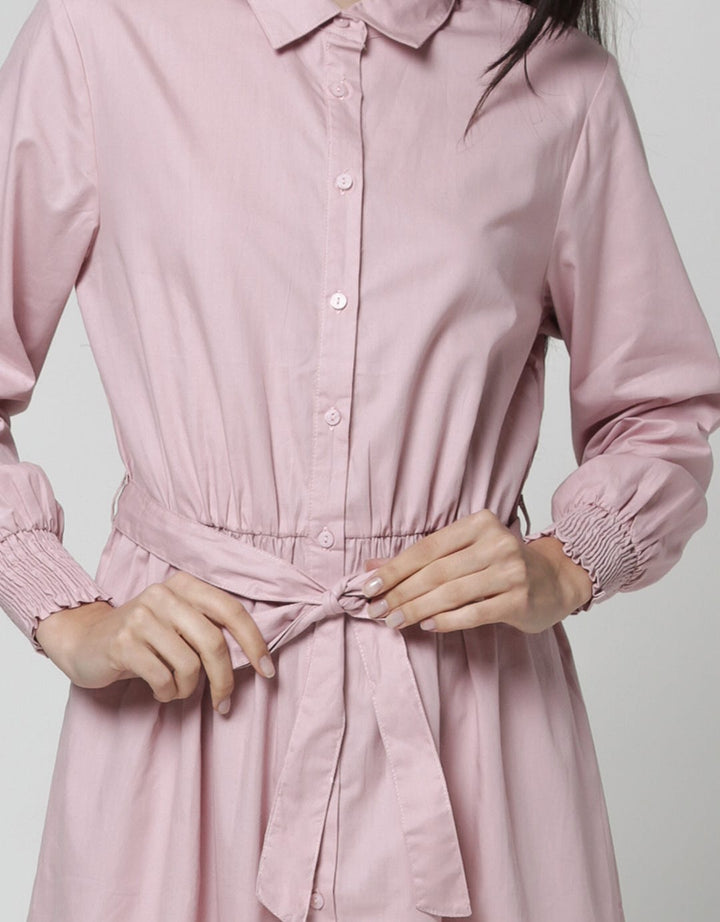 Connexion Long Sleeve Midi Dress Kragh With Smock