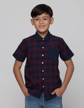 Cardinal Junior Plaid Short Kemeja Anak Laki-Laki