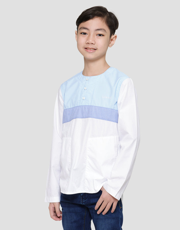 Cardinal Kids Boy Small Plaid Motif Kemeja Koko Anak Laki-Laki