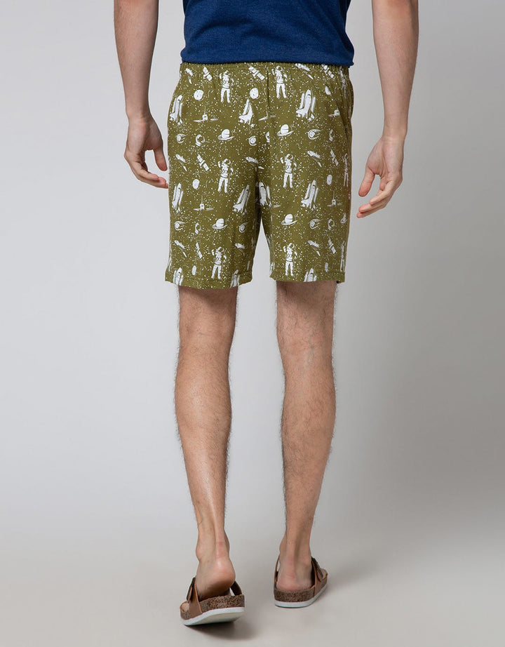 Cole Boxer Knit Print Space Christmas Green